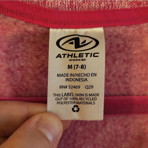 Athletic works hot pink 1/2 zip girls pullover - Picture 5 of 7